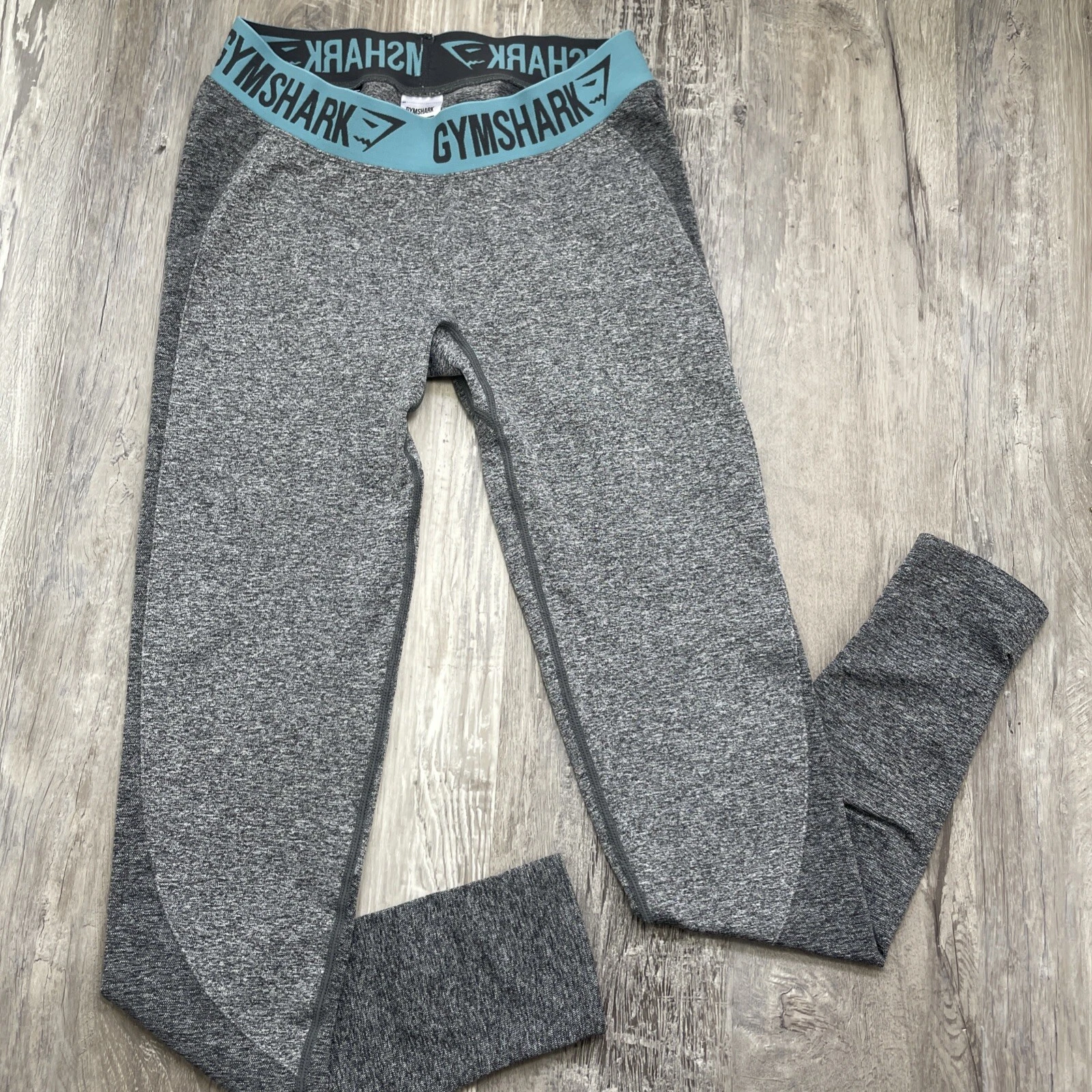 gymshark charcoal teal marled heathered leggings