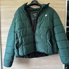 Superdry Puffer Coat Women Sports Hooded - Forest Green - Size 16 - Worn Once