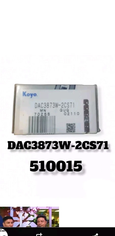 1 KOYO Japanese Front Wheel Bearing For 92-00 Honda Civic, Civic Del Sol W/O ABS - Image 2 of 2