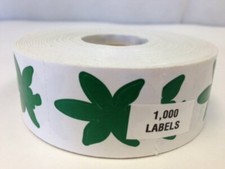 Perforated Hemp Leaf Tanning Stickers, Roll of 1000