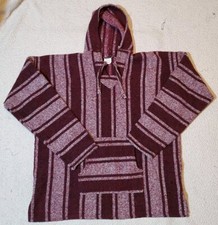 Vel Mex 100 Acrylic Baja poncho hoodie Drug Rug Made In Mexico XL Men Women