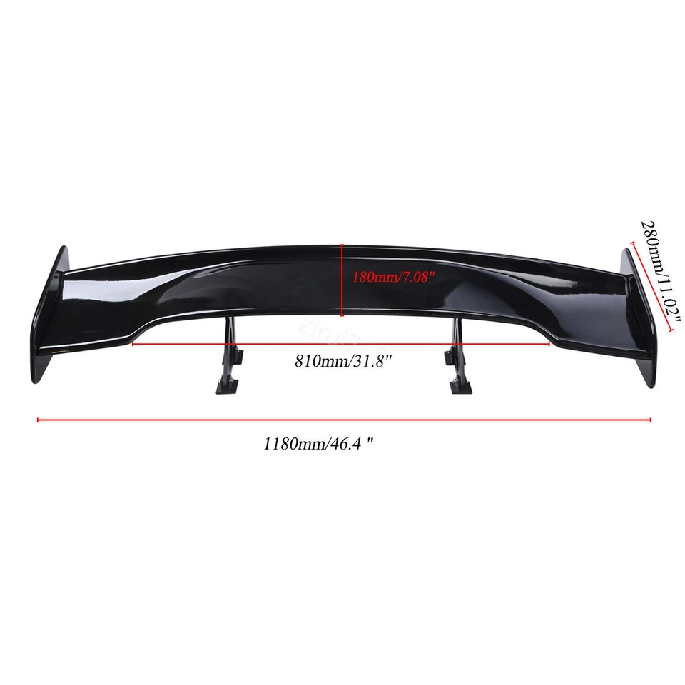 For Jaguar S-Type 2000-2008 46" Adjustable GT Style Rear Trunk Spoiler Wing Lip - Изображение 2 из 4
