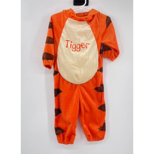 Disney Baby Tigger Winnie the Pooh One Piece Fleece Outfit Sz 12-18 Month Hooded - Afbeelding 1 van 7