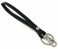 Black pu Leather Wristlet Key Chain Key fob keyring lobster claw Personalized