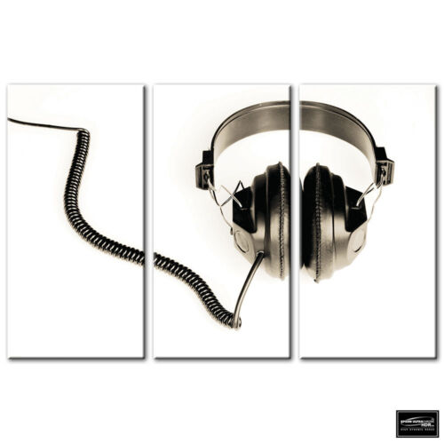 Musical Vintage Headphones   BOX FRAMED CANVAS ART Picture HDR 280gsm - 第 1/1 張圖片