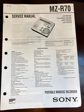 SONY MZ-R70 MZR70 Service Manual FROM THE USA **ORIGINAL**