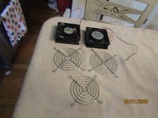 3" Cooling Fans Set of 2 12VDC Flow Max Superred with Grills Used