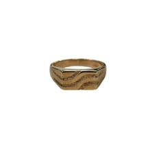 9ct 9k Yellow Gold Patterned Men’s Signet Ring Size X. Brand New