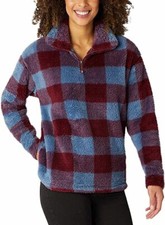 Eddie Bauer Womens Midweight Plush Quarter Zip Fleece Pullover