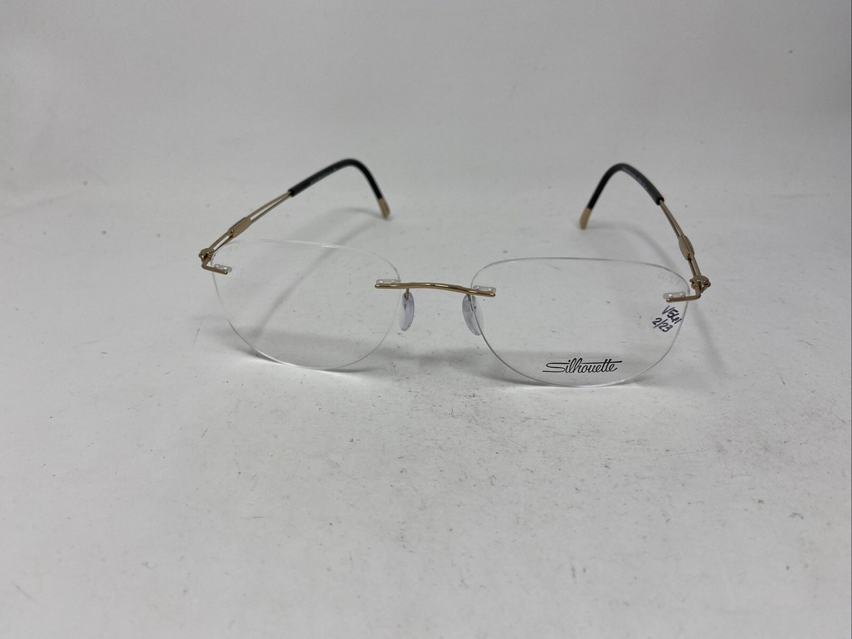 SILHOUETTE 5521 EX 7530 52-17-145 GOLD RIMLESS EYEGLASSES FRAME