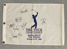 Vintage 1996 PGA The Tour Championship Southern Hills Signed Golf Flag (7 Autos)