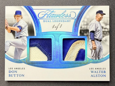 2025 Flawless Don Sutton & Walter Alston DUAL LEGENDARY MEMORABILIA PLATINUM 1/1