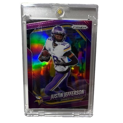 2025 Panini Prizm Justin Jefferson Purple Prizm #007/125 Vikings Color Match