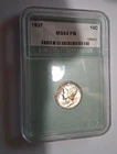 1937 Mercury Silver Dime NGC Graded MS64 FB Full Bands GEM Uncirculated