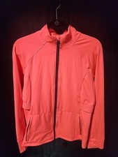 Fabletics Womens Athletic Jacket Zip Front Pockets, Back Zip Pocket Venting