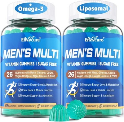 Methylated Men s Multivitamin Gummies - Vegan, Omega-3, CoQ10, Immune