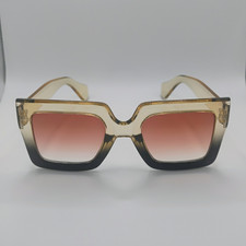 Women s Square Oversized Sunglasses Beige Pla...