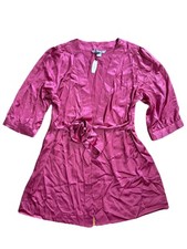 NEW Victoria s Secret Woman s 3/4 Sleeve Satin Robe Pink sz Large