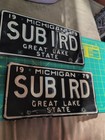 Vintage MICHIGAN License Plates 1979 Michigan License Plate Pair Vanity SUBIRD — photo 1
