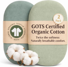 GOTS Organic Bassinet Sheets Compatible with Halo Bassinest Swivel Sleeper, Delt