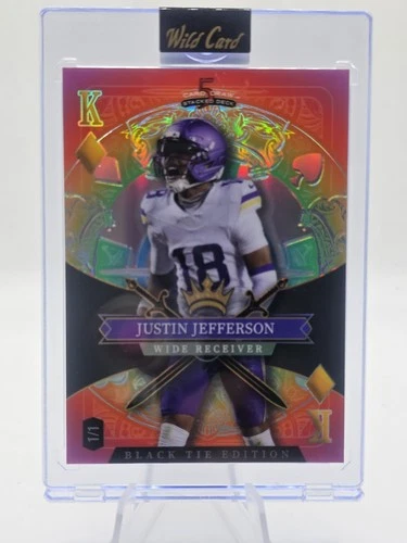 Justin Jefferson 2026 Wild Card Draw Black Tie Minnesota Vikings #d 1/1