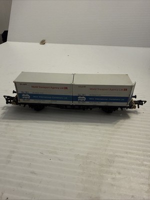 FLEISCHMANN 5234 HO GAUGE DB WORLD TRANSPORT AGENCY CONTAINER WAGON 882-1 om