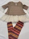 Rare Editions Girls 3/4 Sleeve Sweater Set With Lace Embellishment, Size 6 — photo 3