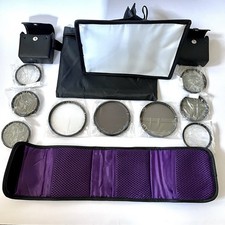 NWOT Lot of Various Sizes Lens Filters  Cases also Small Reflector Attachment