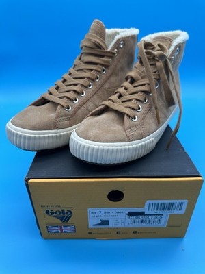 Gola Nordic High Top Suede Faux Fur Lined Shoes Light Caramel Womens US 7 EUR 38