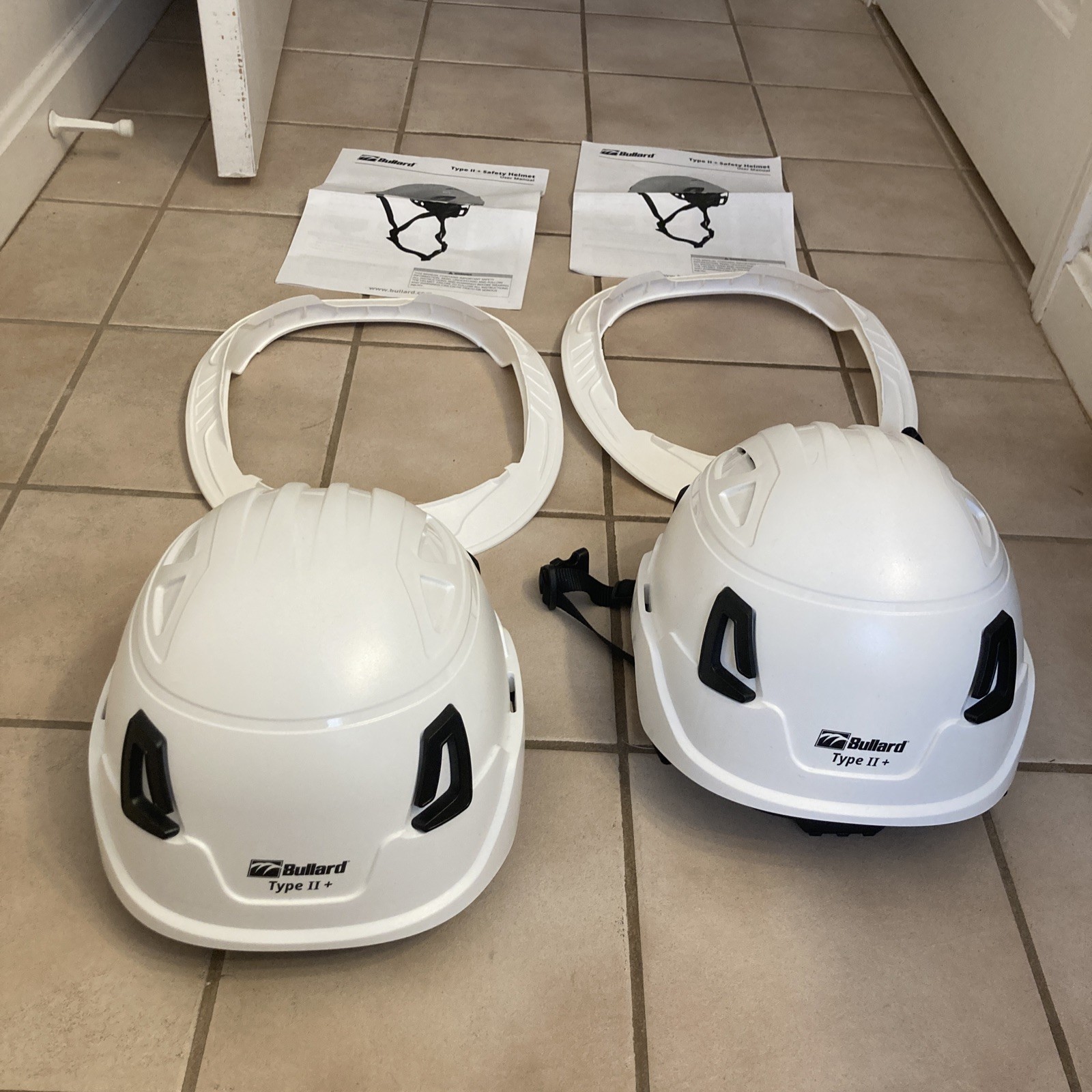 Set of 2 Bullard Vented Helmet Class E Hard Hat Type II + with Flex Brim READ