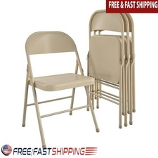 Durable All-Steel Folding Chair Heavy Duty Indoor Event Seating 4 Pack Chair New