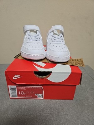 *NEW* TODDLER BABY NIKE COURT BOROUGH LOW RECRAFT (TD) WHITE SIZE 10C (DV5458)