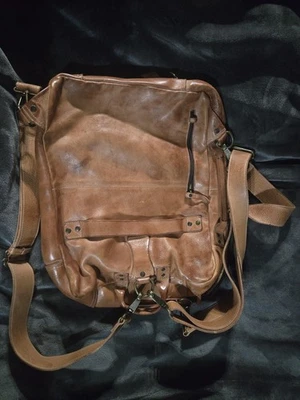 Bed Stu Socrates Leather bag 3in1 TanDD Backpack Crossbody Briefcase Handbag - Image 1 of 4