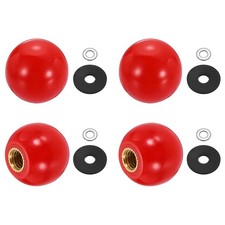4Pcs Threaded Ball Knobs M8 x 25mm Phenolic Plastic Ball Handles Red