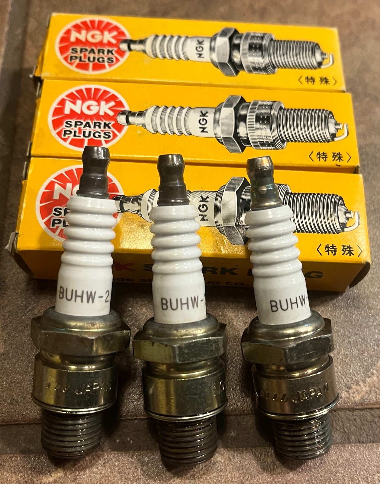 3 NGK Spark Plugs 2-BUHW-2 , #5626, for Johnson, Evinrude outboards