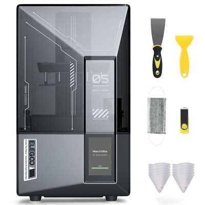 ELEGOO Mars 5 Ultra MSLA Resin 3D Drucker, 9K 7 Zoll Mono-LCD，150 mm/h, KI-Smart