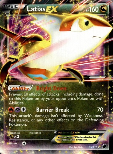 Latias EX 85/116 Holo Ultra Rare Plasma Freeze Pokemon Lightly Played