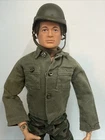 Vtg 1964 GI Joe Man Of Action Figure Scar Face Brown Flocked Hair Blue Eyes