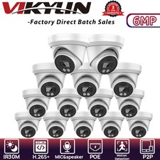 VIKYLIN Turret POE IR30M Onvif 6MP Security CAMERA with audio indoor/outdoor lot