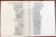 CARTA NAUTICA: SARDEGNA CENTRALE, AGGIORNATA AL 1956 Cm. 71x107 OTTIMO STATO