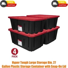 Hyper Tough Large Storage Bin, 27 Gallon Plastic Storage Container