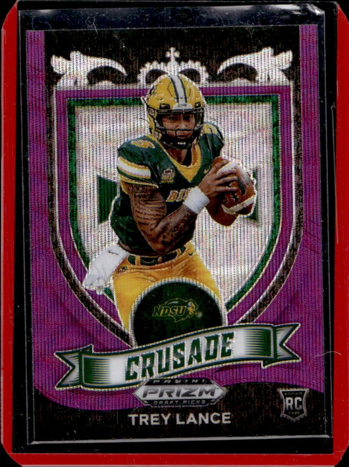 2021 Prizm Draft Picks Trey Lance RC Purple Wave Crusade #164