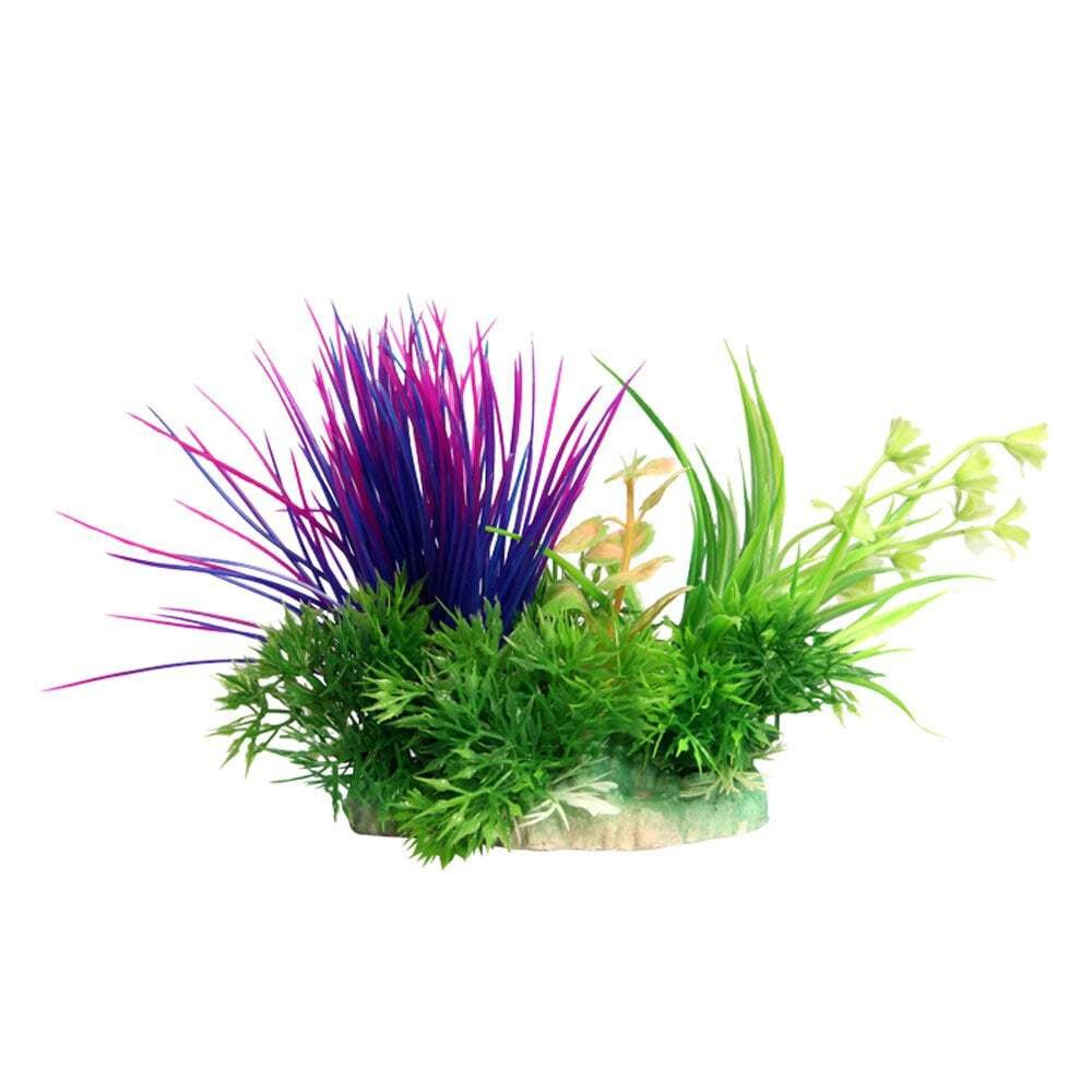 Aqua One Ecoscape Purple Blyxa Aquarium Fish Tank Plastic Plant 10cm