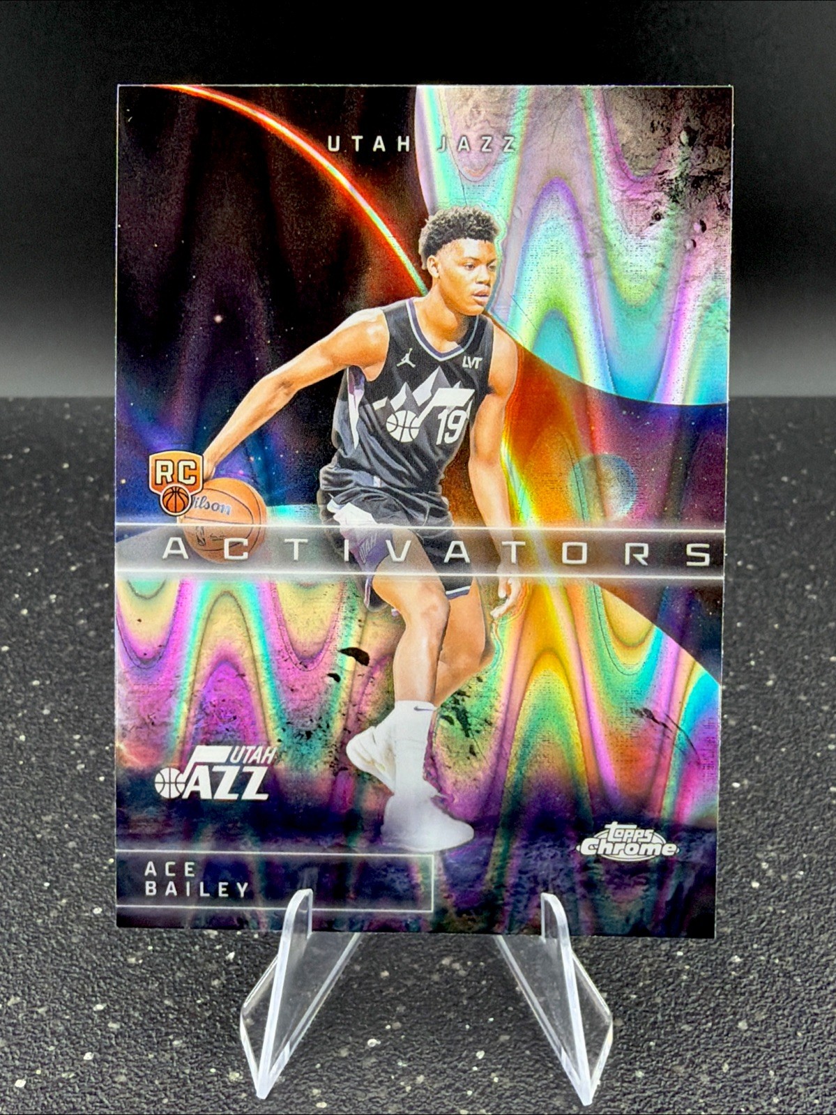 2025-26 Topps Chrome Ace Bailey Activators Ray Wave Refractor RC Utah Jazz AC-15