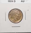 1924-D BUFFALO NICKEL  - About Uncirculated ( Roller mark on the forehead)
