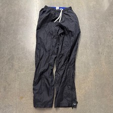 Vintage Nike Y2K Track Pants Black Blue Windbreaker Nylon Mens Medium