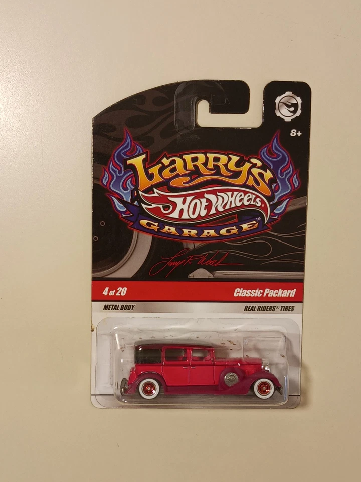 Hot Wheels Larry's Garage Classic Packard 2008 rojo 4/20 Real Riders nuevo en paquete sin usar, en caja original Foto 3 de 4