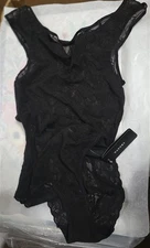 NWT Natori S Bliss Allure Lace Bodysuit 780303 Black 128380