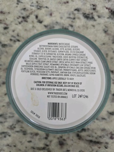 5 Pack Trader Joe’s Cacay Oil Body Butter 8 oz each – Limited Edition - Picture 2 of 3