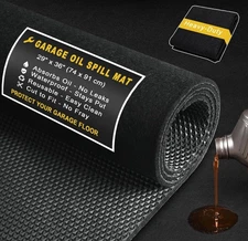 Golener Oil Spill Mat - Garage Floor Mat, 2'5" x 3' (Rectangular), Black 